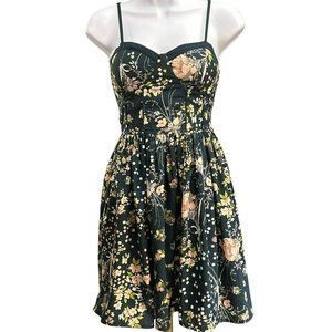 Band of Gypsies Women's Navy Blue Floral Mini Dress Size Small Summer Boho